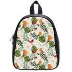 Tropical leaves and birds School Bag (Small)