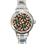 Easter rabbit pattern Round Italian Charm Watch