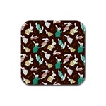 Easter rabbit pattern Rubber Square Coaster (4 pack) 