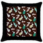 Easter rabbit pattern Throw Pillow Case (Black)