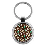 Easter rabbit pattern Key Chain (Round)