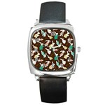 Easter rabbit pattern Square Metal Watch