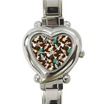 Easter rabbit pattern Heart Italian Charm Watch