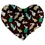 Easter rabbit pattern Large 19  Premium Heart Shape Cushions