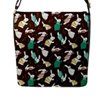 Easter rabbit pattern Flap Closure Messenger Bag (L)