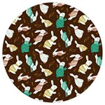 Easter rabbit pattern Round Trivet