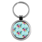 Floral tropical Key Chain (Round)