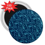 Blue ornaments pattern 3  Magnets (100 pack)