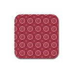 Elegant floral pattern Rubber Square Coaster (4 pack) 