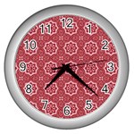 Elegant floral pattern Wall Clock (Silver)