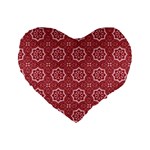 Elegant floral pattern Standard 16  Premium Flano Heart Shape Cushions