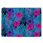 Blue leaves and flowers pattern Cosmetic Bag (XXL)