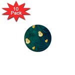 Pears and palm leaves pattern 1  Mini Buttons (10 pack) 