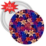 Lilies and palm leaves pattern 3  Buttons (10 pack) 