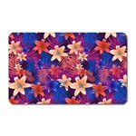 Lilies and palm leaves pattern Magnet (Rectangular)