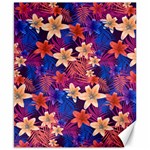 Lilies and palm leaves pattern Canvas 8  x 10 