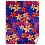 Lilies and palm leaves pattern Canvas 12  x 16 