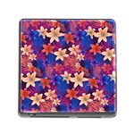 Lilies and palm leaves pattern Memory Card Reader (Square 5 Slot)