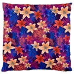 Lilies and palm leaves pattern Large Cushion Case (Two Sides)