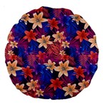 Lilies and palm leaves pattern Large 18  Premium Round Cushions