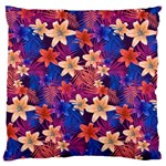 Lilies and palm leaves pattern Large Flano Cushion Case (One Side)