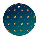 Peaches tropical pattern Round Ornament (Two Sides)