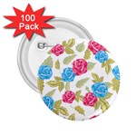 Red and blue roses seamless pattern 2.25  Buttons (100 pack) 
