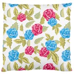 Red and blue roses seamless pattern Large Flano Cushion Case (One Side)