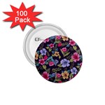 Colorful flowers pattern 1.75  Buttons (100 pack) 