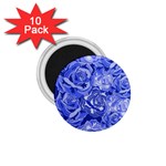 Blue roses seamless floral pattern 1.75  Magnets (10 pack) 