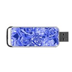 Blue roses seamless floral pattern Portable USB Flash (One Side)