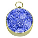 Blue roses seamless floral pattern Gold Compasses