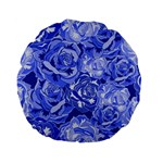 Blue roses seamless floral pattern Standard 15  Premium Flano Round Cushions