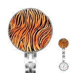 Tiger skin seamless pattern Stainless Steel Nurses Watch