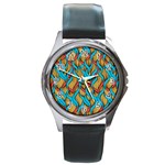 African pattern Round Metal Watch