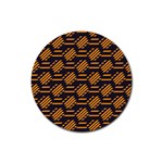 African pattern Rubber Round Coaster (4 pack) 