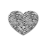 Zebra skin pattern Rubber Coaster (Heart) 