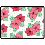 Floral Hibiscus Pattern Design Fleece Blanket (Large) 