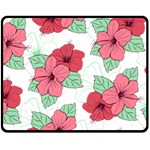 Floral Hibiscus Pattern Design Fleece Blanket (Medium) 