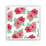 Floral Hibiscus Pattern Design Memory Card Reader (Square)