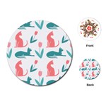 Cat silhouettes pattern design Playing Cards Single Design (Round)