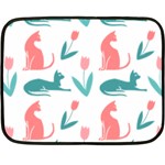 Cat silhouettes pattern design Fleece Blanket (Mini)