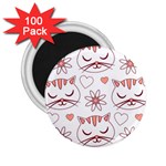 Cat Love Cartoon Pattern 2.25  Magnets (100 pack) 