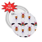 Beetles Colorful Pattern Design 2.25  Buttons (10 pack) 