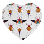 Beetles Colorful Pattern Design Heart Ornament (Two Sides)