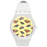 Colorful Butterflies Pattern Round Plastic Sport Watch (M)
