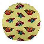 Colorful Butterflies Pattern Large 18  Premium Flano Round Cushions