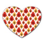 Seamless Autumn Trees Pattern Heart Mousepads