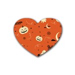 Halloween Elements Pattern Heart Coaster (4 pack) 