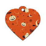 Halloween Elements Pattern Dog Tag Heart (One Side)